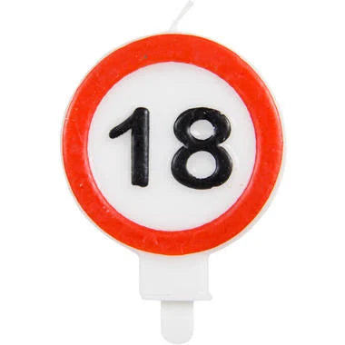 18 Jaar Verkeersbord Kaars