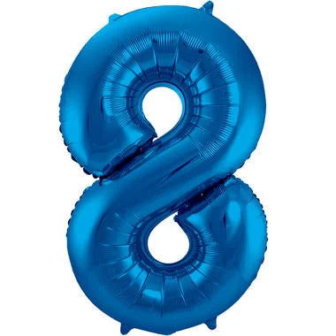 Cijfer Ballon Blauw 8 - 86cm