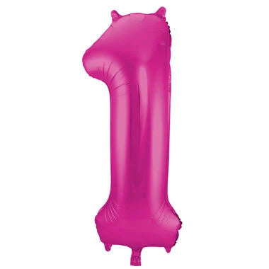Cijfer Ballon Paars 1 - 86cm