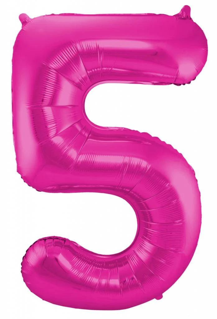 Cijfer Ballon Paars 5 - 86cm