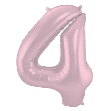 Cijfer Ballon Pastel Roze 4 - 86cm