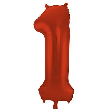 Cijfer Ballon Rood 1 - 86cm