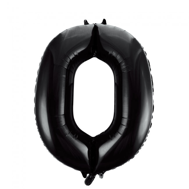 Cijfer Ballon Zwart 0 - 86cm