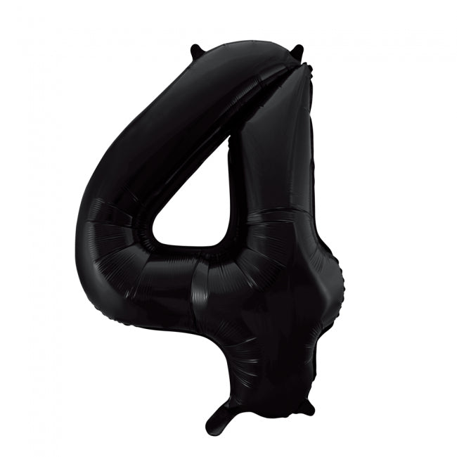 Cijfer Ballon Zwart 4 - 86cm