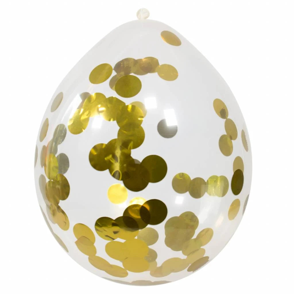 Confetti Ballonnen Goud 30cm - 4 stuks