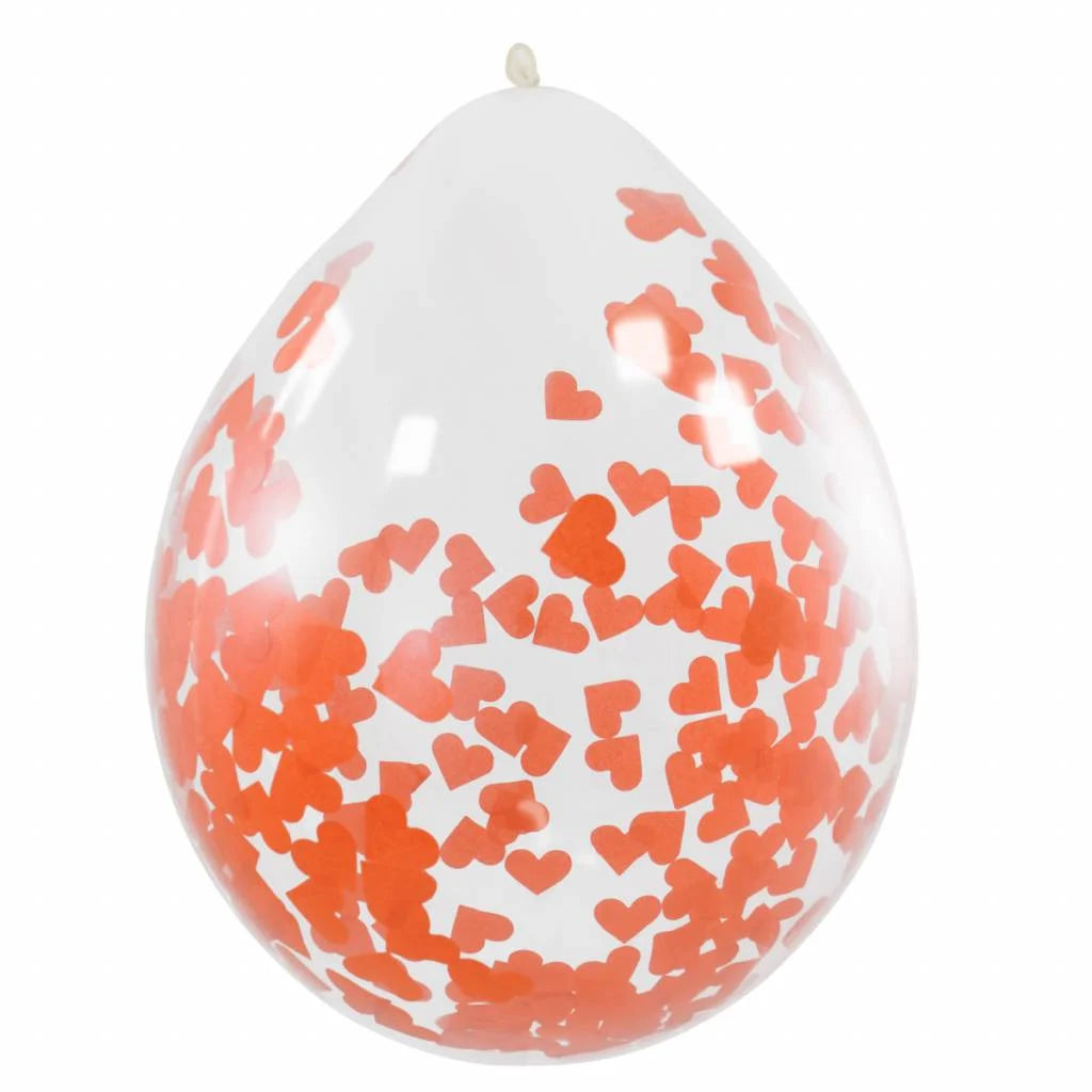 Confetti Ballonnen Hartjes 30cm - 4 stuks