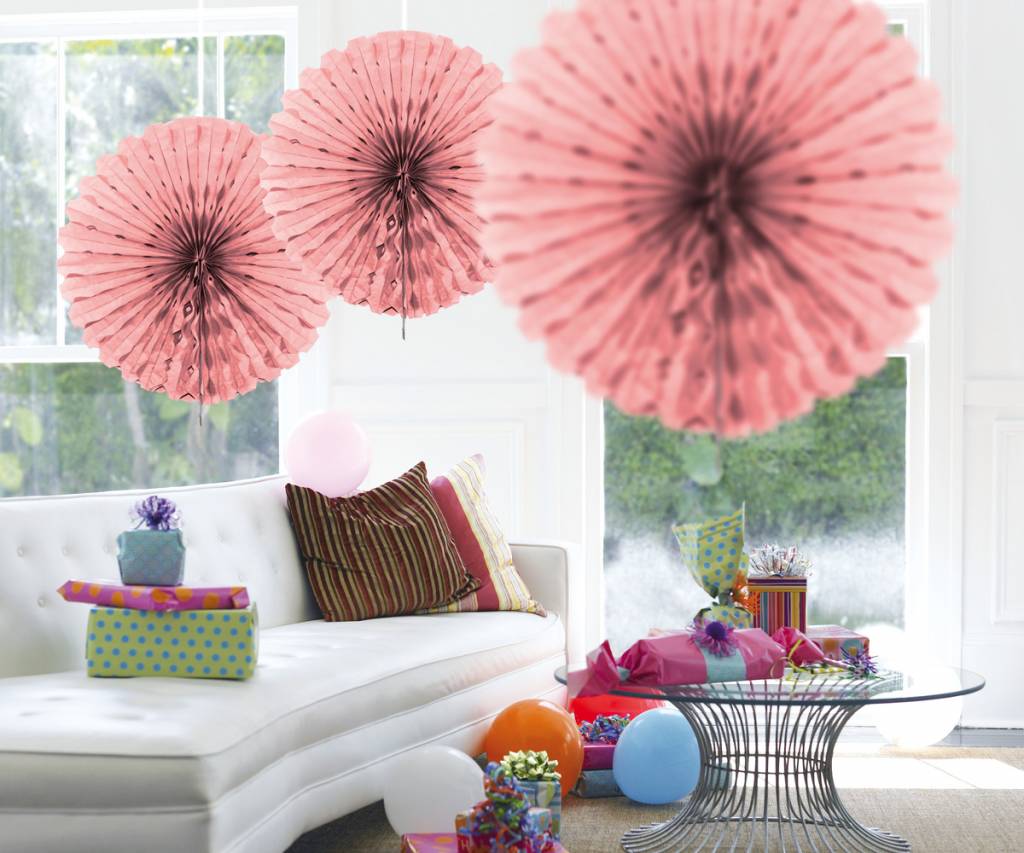 Honeycomb Fan Baby Roze 45 cm - per stuk