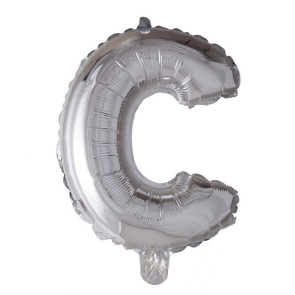 Letter Ballon C Zilver - 41cm