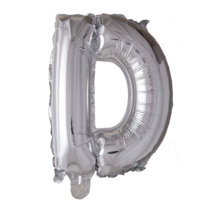 Letter Ballon D Zilver - 41cm