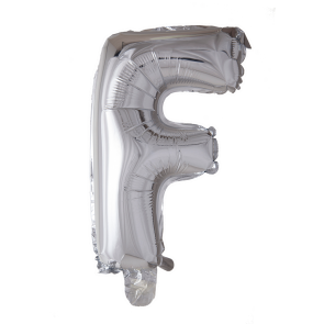 Letter Ballon F Zilver - 41cm