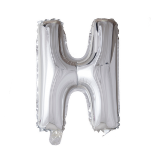 Letter Ballon H Zilver - 41cm