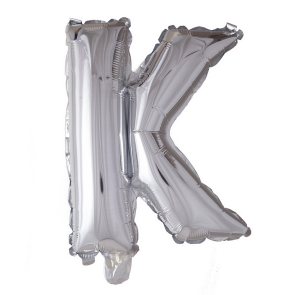 Letter Ballon K Zilver - 41cm