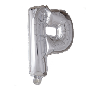 Letter Ballon P Zilver - 41cm