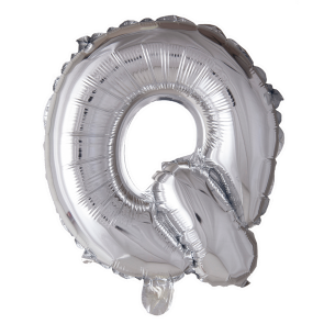 Letter Ballon Q Zilver - 41cm