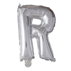 Letter Ballon R Zilver - 41cm