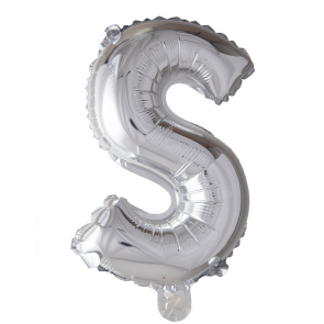 Letter Ballon S Zilver - 41cm