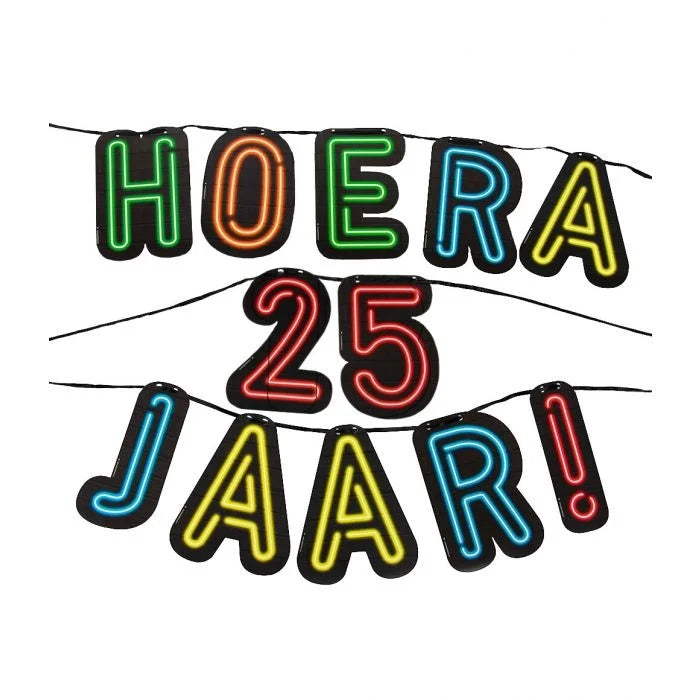 Neon slinger - Hoera 25 jaar!