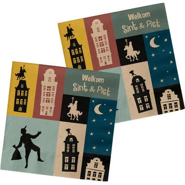 Servetten 'Welkom Sint&Piet' - 20 stuks