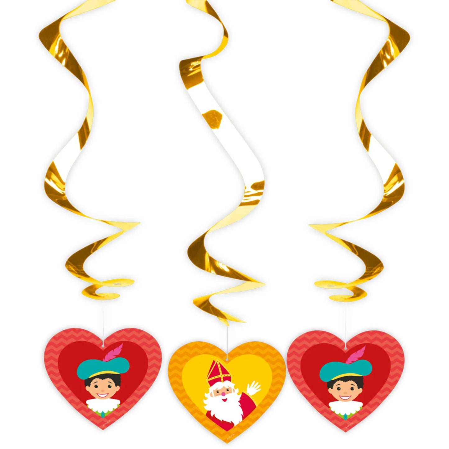 Sint en Piet Hangdecoratie - 3 stuks