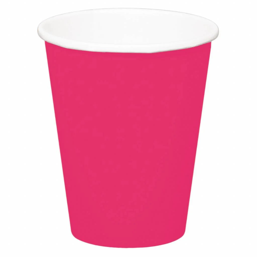 Wegwerp Bekertjes Roze 350 ml - 8 stuks