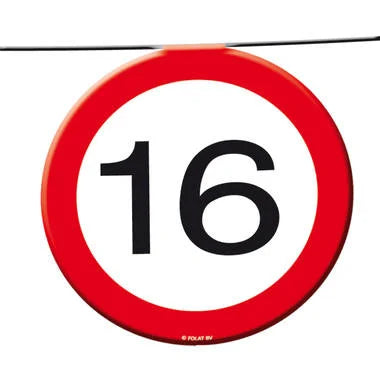 16 Jaar Verkeersbord Slinger -12 meter