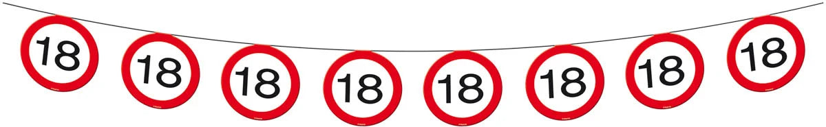 18 Jaar Verkeersbord Slinger -12 meter