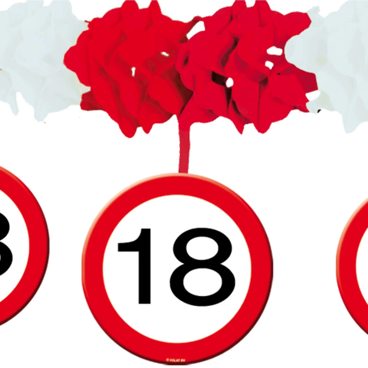 18 Jaar Verkeersbord Slinger met Onderhangers