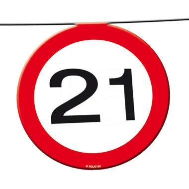 21 Jaar Verkeersbord Slinger -12 meter
