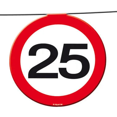 25 Jaar Verkeersbord Slinger -12 meter
