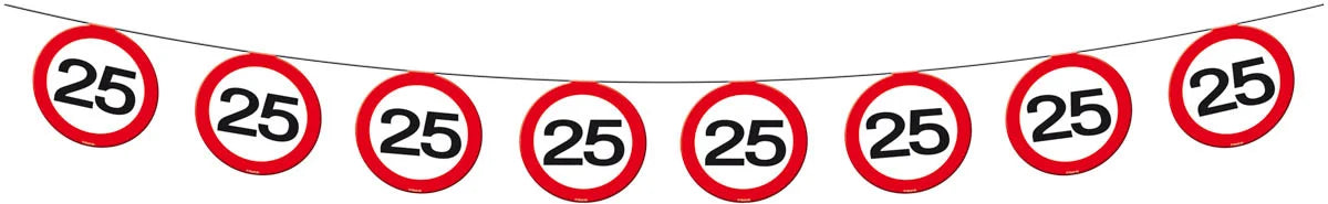 25 Jaar Verkeersbord Slinger -12 meter