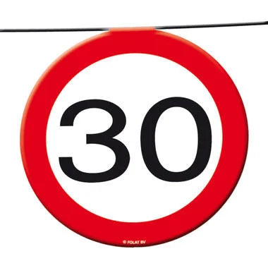 30 Jaar Verkeersbord Slinger -12 meter