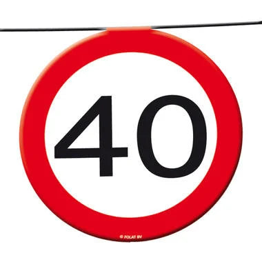 40 Jaar Verkeersbord Slinger -12 meter