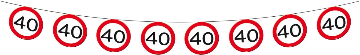 40 Jaar Verkeersbord Slinger -12 meter