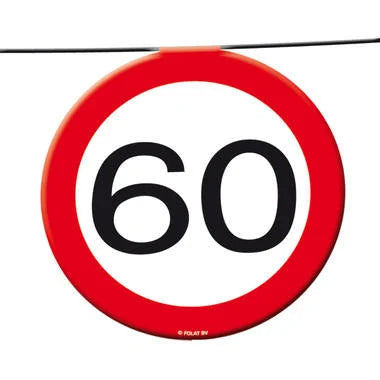 60 Jaar Verkeersbord Slinger -12 meter