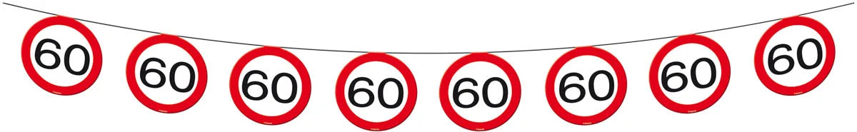 60 Jaar Verkeersbord Slinger -12 meter