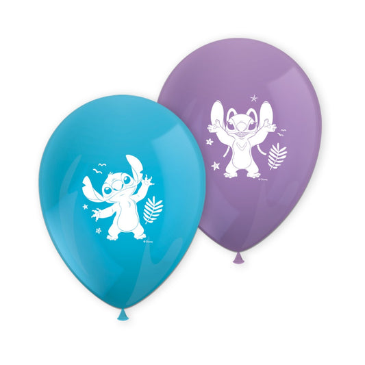 8 Bedrukte ballonnen - Stitch & Angel