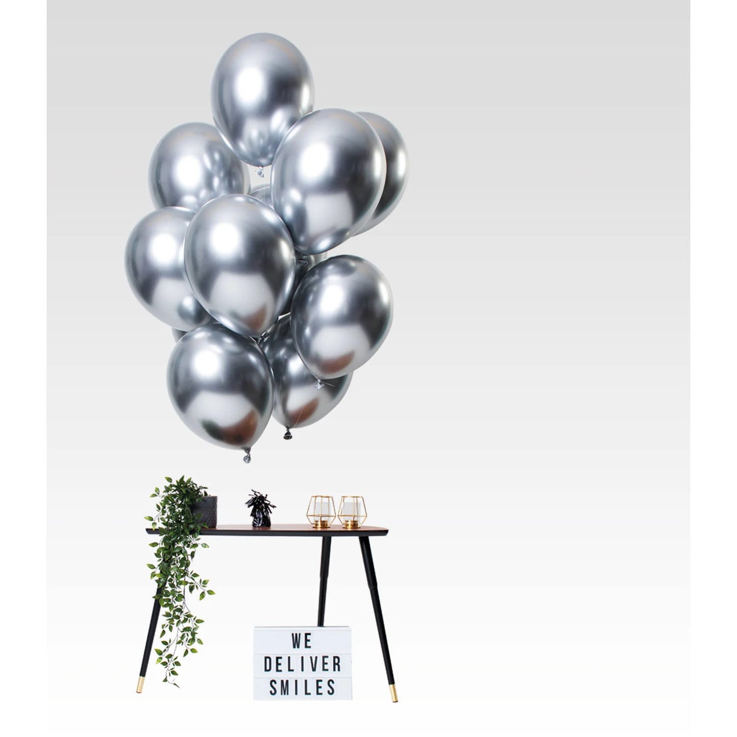 Ballonnen Mirror Chrome Zilver 33cm - 12 stuks