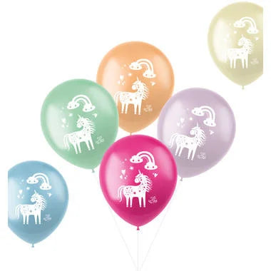 Ballonnen Unicorns & Rainbows Meerkleurig 33cm - 6 stuks