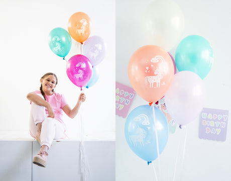 Ballonnen Unicorns & Rainbows Meerkleurig 33cm - 6 stuks