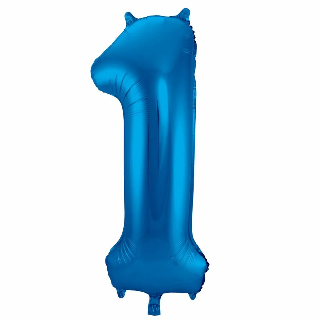 Cijfer Ballon Blauw 1 - 86cm