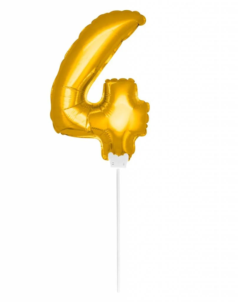 Cijfer Ballon Goud 4 - 36cm