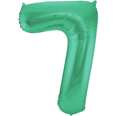 Cijfer Ballon Mat Groen Metallic 7 - 86cm
