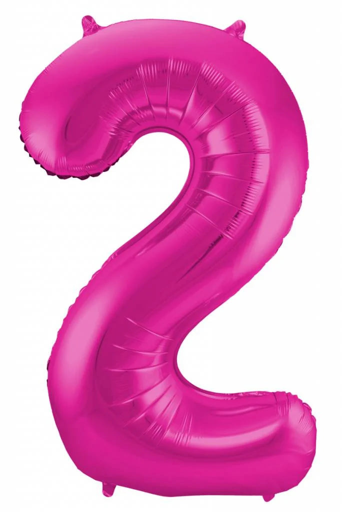 Cijfer Ballon Paars 2 - 86cm