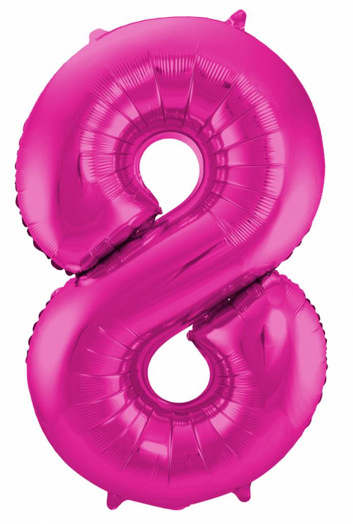 Cijfer Ballon Paars 8 - 86cm