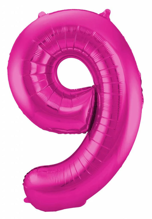 Cijfer Ballon Paars 9 - 86cm