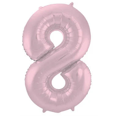 Cijfer Ballon Pastel Roze 8 - 86cm
