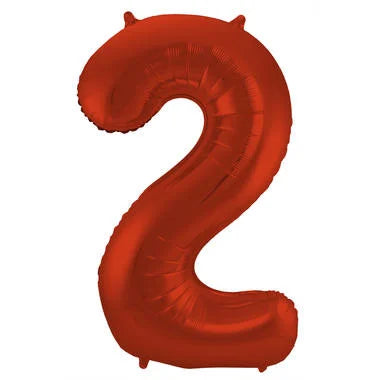 Cijfer Ballon Rood 2 - 86cm