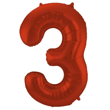 Cijfer Ballon Rood 3 - 86cm