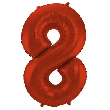 Cijfer Ballon Rood 8 - 86cm