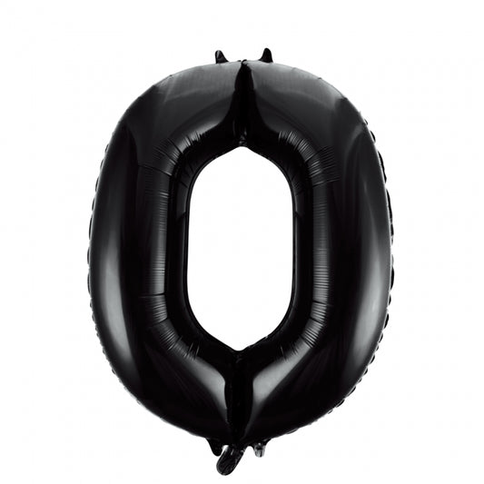 Cijfer Ballon Zwart 0 - 86cm